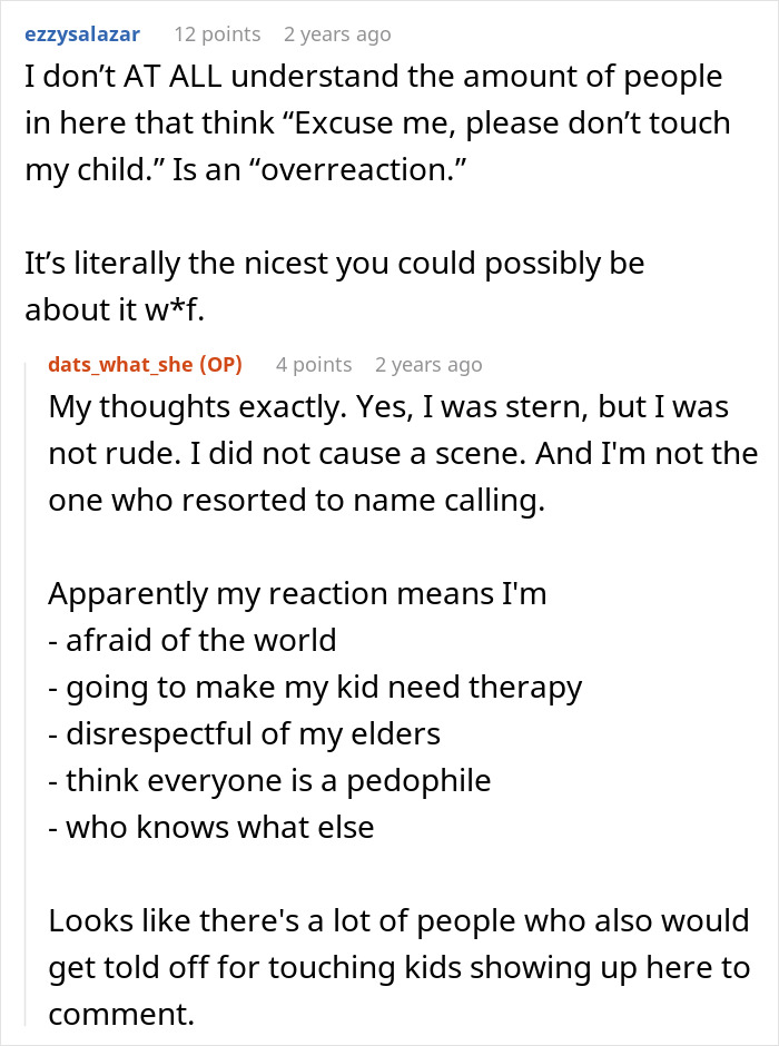 A screenshot of a Reddit discussion about a Boomer and xenophobic remarks. A screenshot of a Reddit discussion about a Boomer and xenophobic remarks.