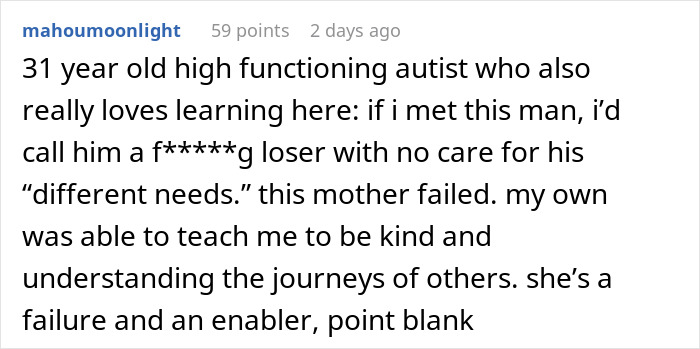 A high-functioning individual with autism reacts to a story where a man uses autism as an excuse to tear into his sister. A high-functioning individual with autism reacts to a story where a man uses autism as an excuse to tear into his sister.