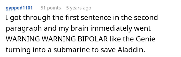 A Reddit comment describing a strong reaction to the story of the bride expecting a classmate to learn violin for her wedding.