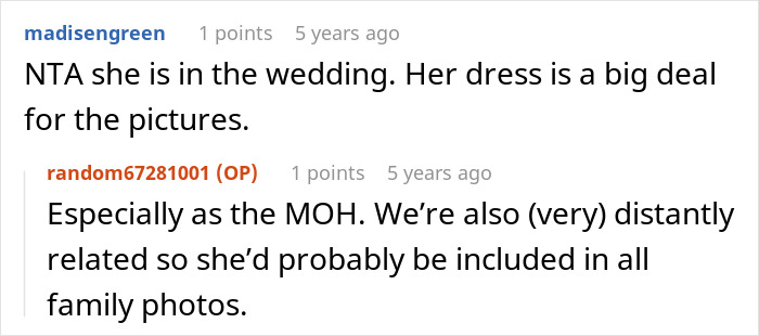 A Maid of Honor's dress choices for a bride's wedding spark online debate about friendship. A Maid of Honor's dress choices for a bride's wedding spark online debate about friendship.