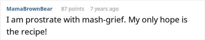 A comment expressing grief over the ruined Thanksgiving holiday dishes by MIL adding essential oils, hoping for a recipe. A comment expressing grief over the ruined Thanksgiving holiday dishes by MIL adding essential oils, hoping for a recipe.