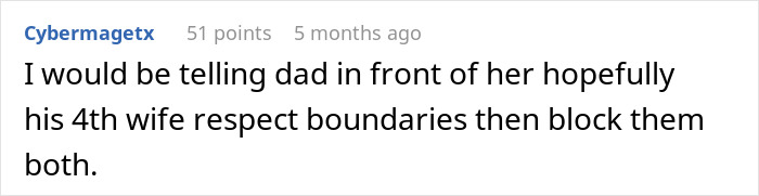 A comment about a stepmom hijacking a kids birthday party and being banned from future parties. A comment about a stepmom hijacking a kids birthday party and being banned from future parties.