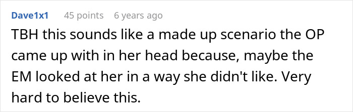 A skeptical comment suggesting the story about the racist Karen and the Black woman's expensive phone might be made up. A skeptical comment suggesting the story about the racist Karen and the Black woman's expensive phone might be made up.