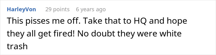 A comment expressing anger and hoping for consequences for the individuals involved in the racist Karen incident. A comment expressing anger and hoping for consequences for the individuals involved in the racist Karen incident.