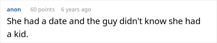 Reddit comment about an entitled mom having a date, using community class as free daycare, and dumping her kid. Reddit comment about an entitled mom having a date, using community class as free daycare, and dumping her kid.