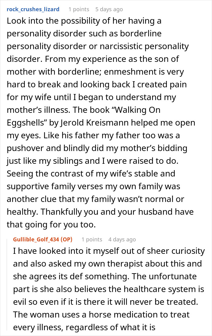 A frustrated bride's post discussing her toxic MIL wearing a white dress to her wedding and a user's advice. A frustrated bride's post discussing her toxic MIL wearing a white dress to her wedding and a user's advice.