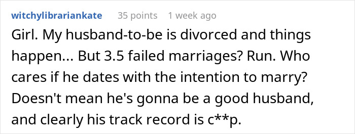 GF connects dots about BF's 10-day trip details, with a user advising caution about a thrice-divorced husband-to-be.