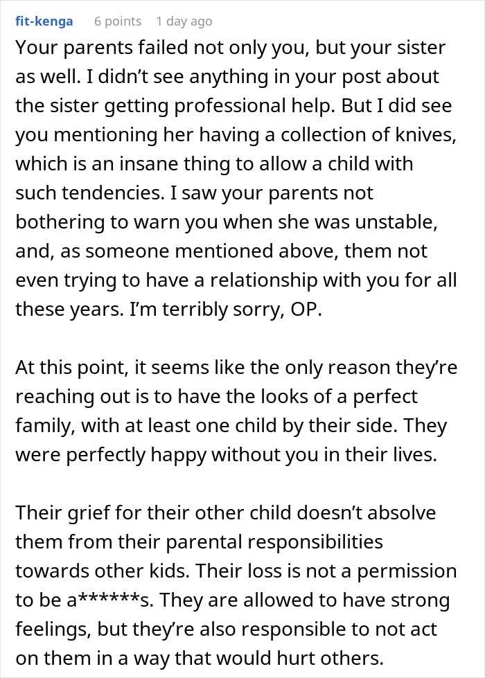 Guy Can't Believe Parents Want To Reconcile After They Ignored His Sister's Mental Health To Dangerous Levels Guy Can't Believe Parents Want To Reconcile After They Ignored His Sister's Mental Health To Dangerous Levels