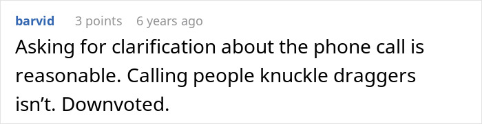 A comment about a lazy manager who fires a student worker and their career crumbling, discussing reasonable clarification.