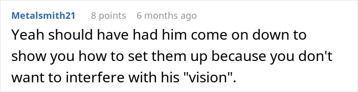A screenshot of a Reddit comment sarcastically suggesting the boss should demonstrate his stupid idea himself. A screenshot of a Reddit comment sarcastically suggesting the boss should demonstrate his stupid idea himself.