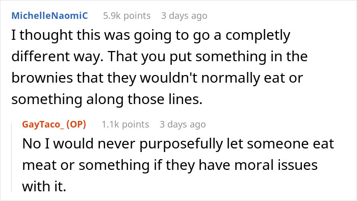 Online comment about the brownie recipe, ensuring no harmful ingredients for mean teammates. Online comment about the brownie recipe, ensuring no harmful ingredients for mean teammates.