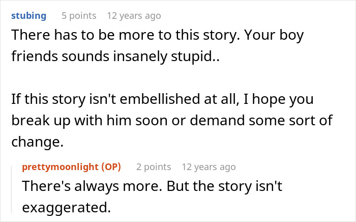 Online comments from friends encouraging a woman to break up with her childish BF due to his actions. Online comments from friends encouraging a woman to break up with her childish BF due to his actions.