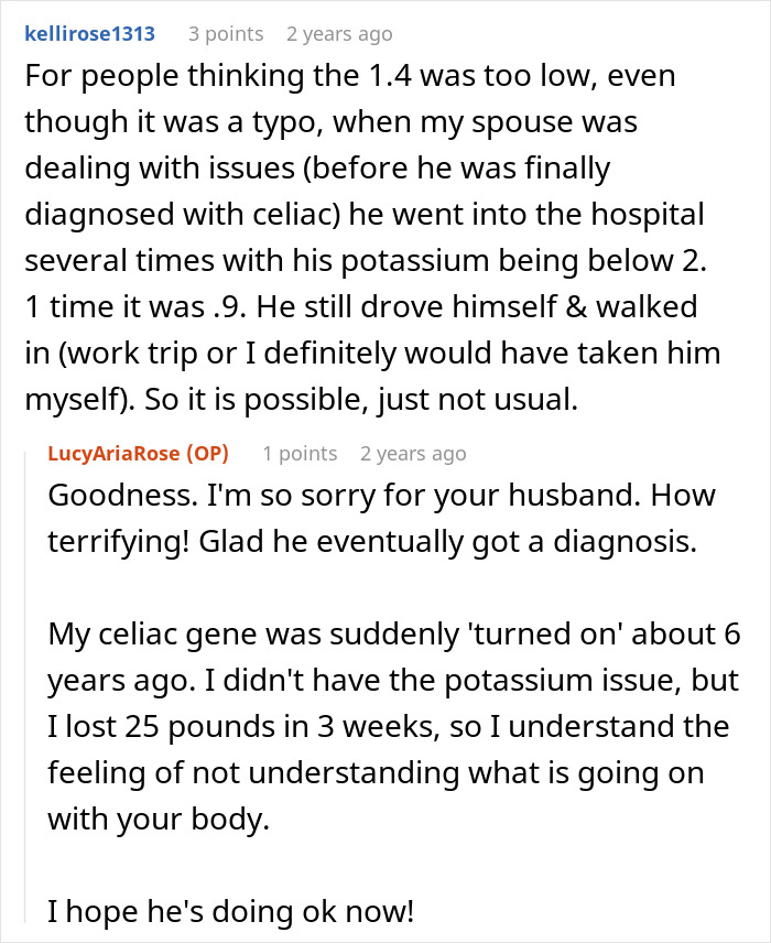 Screenshot of Reddit comments discussing health issues and body understanding, relating to the teen escaping controlling mom. Screenshot of Reddit comments discussing health issues and body understanding, relating to the teen escaping controlling mom.
