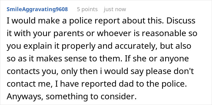 Suggestion to make a police report about the 17YO's dad ambushing over bullying claims. Suggestion to make a police report about the 17YO's dad ambushing over bullying claims.