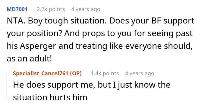 Reddit comment supporting GF, highlighting her treatment of autistic guy amidst mom's psycho smear campaign. Reddit comment supporting GF, highlighting her treatment of autistic guy amidst mom's psycho smear campaign.