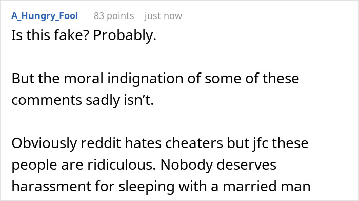 Reddit comment questioning the authenticity of the story about a daughter losing a college fund after calling her aunt a homewrecker. Reddit comment questioning the authenticity of the story about a daughter losing a college fund after calling her aunt a homewrecker.