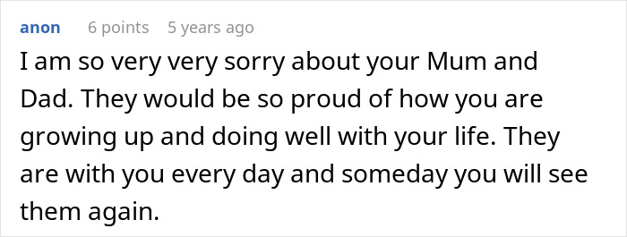 A comment offering condolences and pride to the user whose entitled aunt tried taking over home and job. A comment offering condolences and pride to the user whose entitled aunt tried taking over home and job.