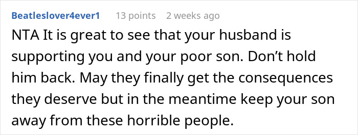 Woman Lets Her Husband Go Hard On His Ex-In-Laws After Her Son Starts Asking Painful Questions