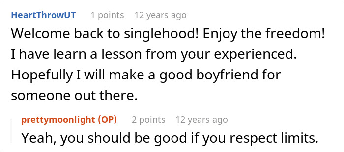 A screenshot of a comment section, where friends save woman's life by letting her talk herself into breaking up with BF. A screenshot of a comment section, where friends save woman's life by letting her talk herself into breaking up with BF.