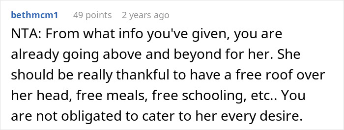 A fourth comment about a woman taking a nanny on a family vacation and why that decision ruins everything.