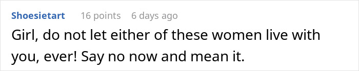 A Reddit comment from Shoesietart strongly advises a couple not to let their moms live with them in their dream home. A Reddit comment from Shoesietart strongly advises a couple not to let their moms live with them in their dream home.