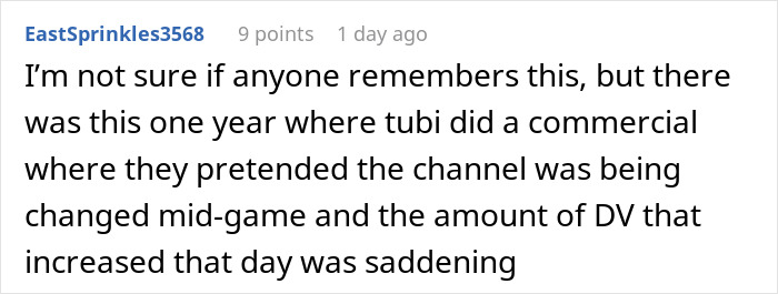 A comment recalling a commercial and increased domestic violence related to a fiance upset about football. A comment recalling a commercial and increased domestic violence related to a fiance upset about football.