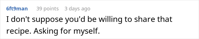 A user comment asking if the woman would share her secret brownie recipe, showing interest in the best brownies. A user comment asking if the woman would share her secret brownie recipe, showing interest in the best brownies.