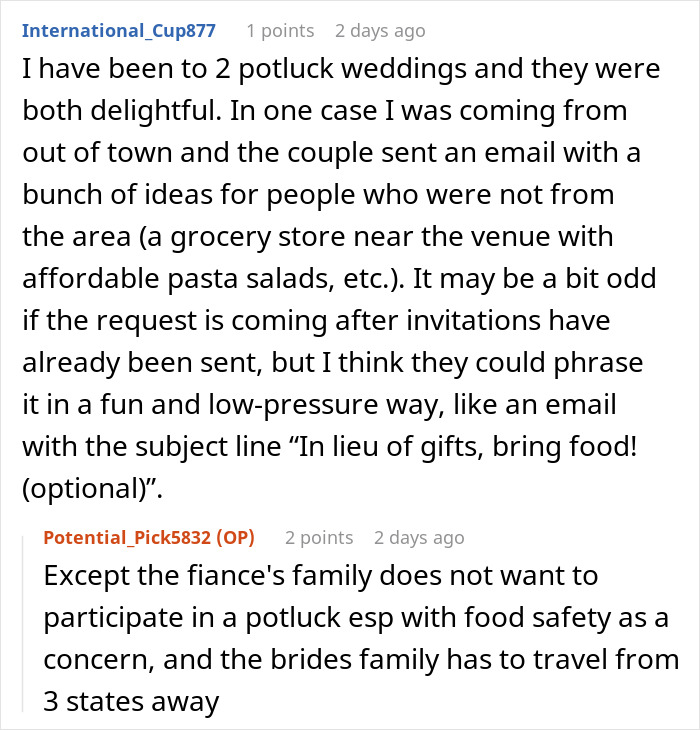 People Are Discussing Bride’s Idea Of A Potluck Wedding And It’s Pretty Triggering For Some People Are Discussing Bride’s Idea Of A Potluck Wedding And It’s Pretty Triggering For Some