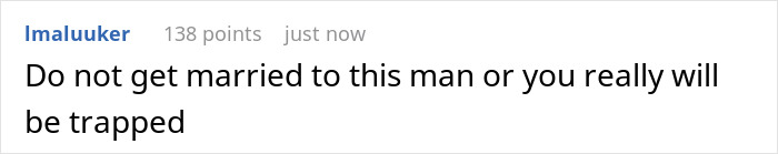 A Reddit comment warning a bride-to-be not to marry her fiancé due to the mystery powder discovery. A Reddit comment warning a bride-to-be not to marry her fiancé due to the mystery powder discovery.
