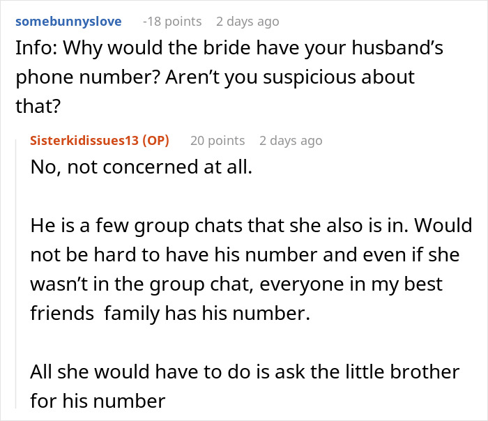 A screenshot showing comments discussing a bride who belittles women, with a user asking about a suspicious phone number. A screenshot showing comments discussing a bride who belittles women, with a user asking about a suspicious phone number.