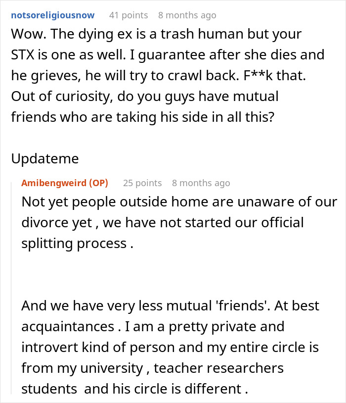 Husband Drops Everything To Help His Sick Ex Wife, Doesn't Care What His Current Wife Thinks Husband Drops Everything To Help His Sick Ex Wife, Doesn't Care What His Current Wife Thinks