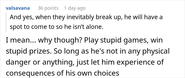 A Reddit comment discusses the groomsman and his toxic GF boycotting the wedding. It mentions allowing him to face consequences. A Reddit comment discusses the groomsman and his toxic GF boycotting the wedding. It mentions allowing him to face consequences.