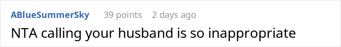 A comment states that calling a husband about a bridesmaid issue is inappropriate. A comment states that calling a husband about a bridesmaid issue is inappropriate.
