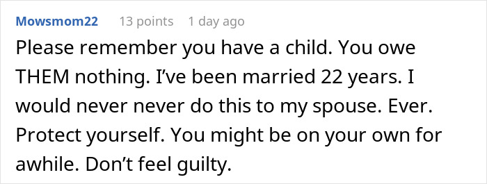 A Reddit comment from Mowsmom22 advising someone to remember their child and protect themselves regarding donating a kidney. A Reddit comment from Mowsmom22 advising someone to remember their child and protect themselves regarding donating a kidney.