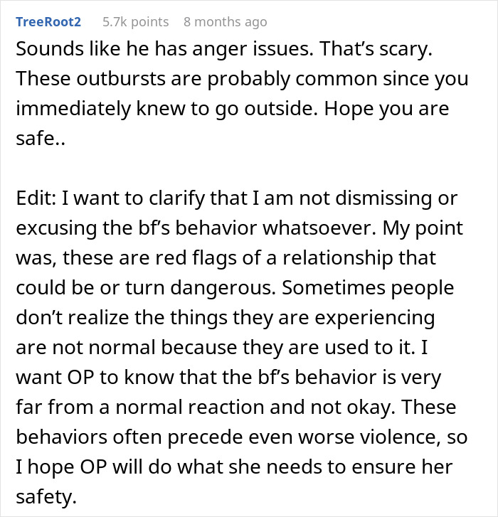 Woman's boyfriend showing anger issues with a pan, indicating a true crime story waiting to happen.
