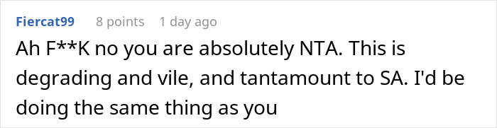 A comment from Fiercat99 supporting the girlfriend who realizes getting married to her man is a huge mistake.