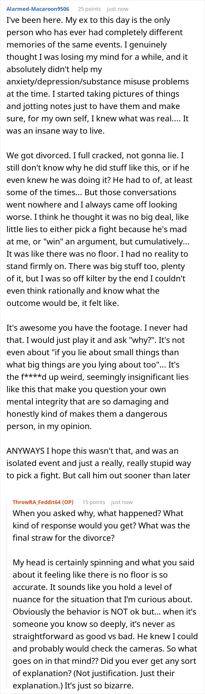 A Reddit thread showing a comment from Alarmed-Macaroon9506 discussing a past divorce and the missing business sign incident. A Reddit thread showing a comment from Alarmed-Macaroon9506 discussing a past divorce and the missing business sign incident.