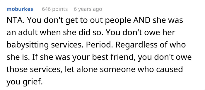 25YO Has No Babysitting Help For The Sis Who Outed Her To Their Family And Destroyed Her Teen Years 25YO Has No Babysitting Help For The Sis Who Outed Her To Their Family And Destroyed Her Teen Years