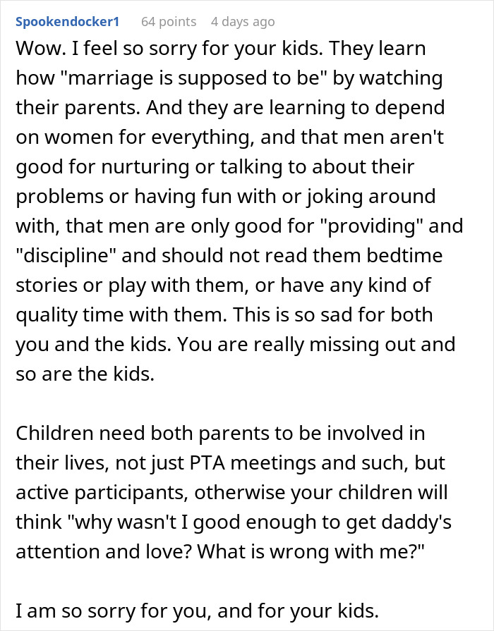 Christian Guy Agrees To Strict Gender Roles In The Family, Upset Wife Actually Enforces Them
