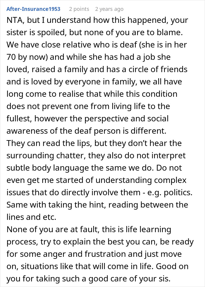 A screenshot of a comment about a woman taking a nanny on a family vacation, ruining everything.