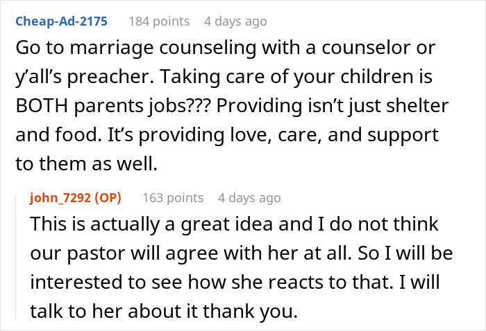 Christian Guy Agrees To Strict Gender Roles In The Family, Upset Wife Actually Enforces Them