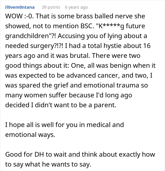 Woman Hides Hysterectomy From MIL For 18 Months, All Hell Breaks Loose When She Finally Finds Out Woman Hides Hysterectomy From MIL For 18 Months, All Hell Breaks Loose When She Finally Finds Out