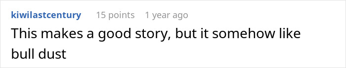 A Reddit comment section with a user stating the story about the MIL, DIL, and eviction sounds like bull dust.