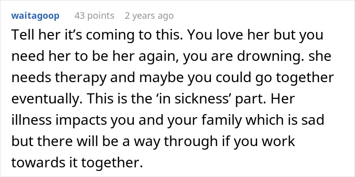 A man with a sick wife sleeping 12 hours a day, questioning if he can endure carrying the family.