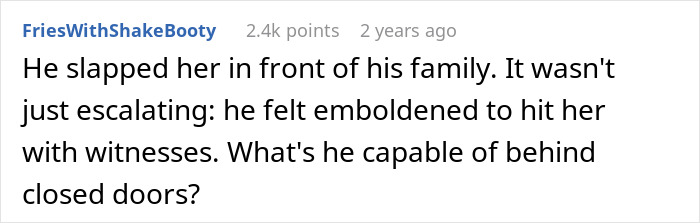 A user comment highlighting the husband's violent reaction, slapping the woman in front of his family after the allergic SIL incident. A user comment highlighting the husband's violent reaction, slapping the woman in front of his family after the allergic SIL incident.
