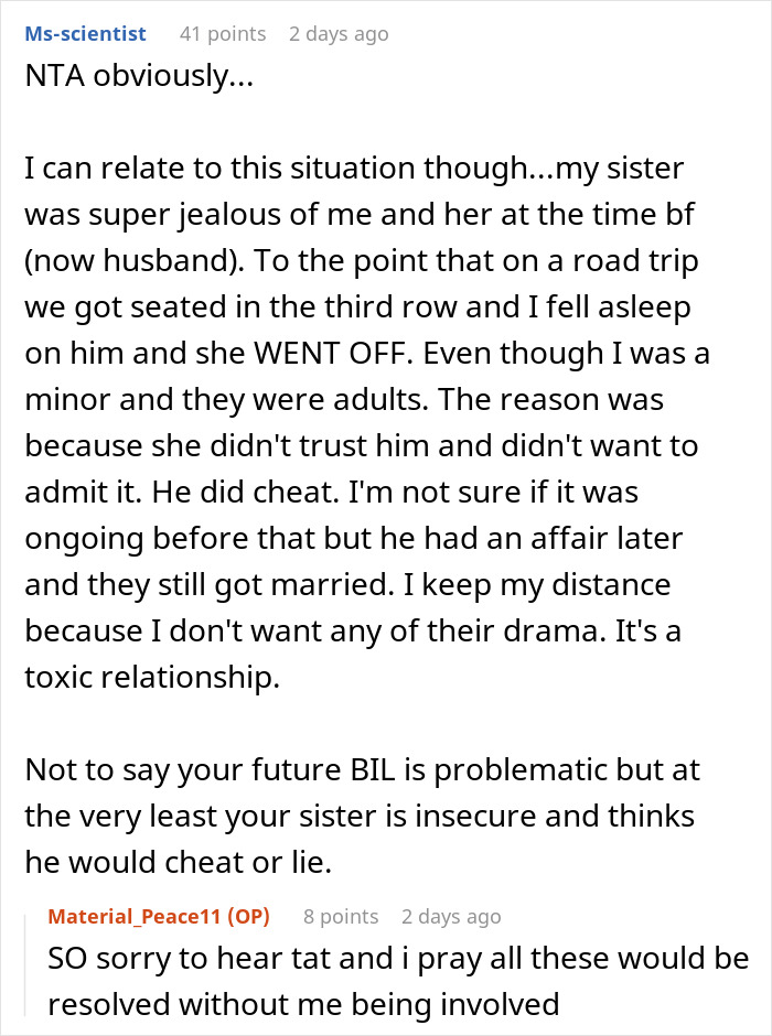 Bride Makes Sister Prove She Never Had Feelings For The Groom If She Wants To Attend Her Wedding Bride Makes Sister Prove She Never Had Feelings For The Groom If She Wants To Attend Her Wedding