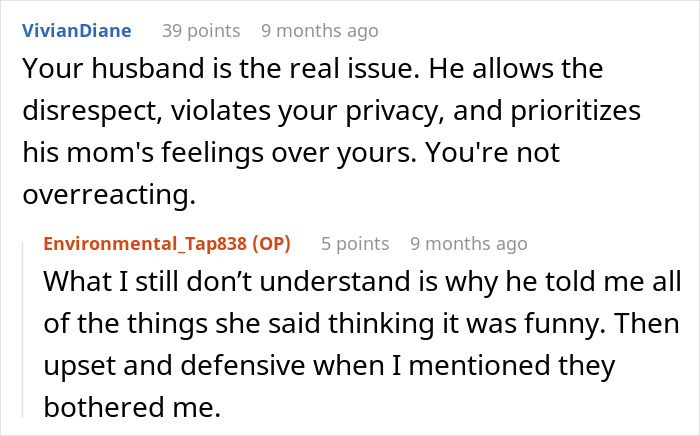 A Reddit user tells a woman feeling like the third wheel in her marriage that her husband is the MIL problem. A Reddit user tells a woman feeling like the third wheel in her marriage that her husband is the MIL problem.