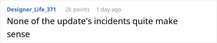 A comment discussing the confusing details of a bride banning a service dog from her wedding, leading to a boycott.