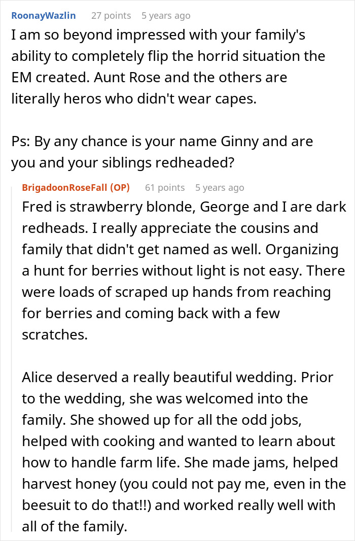 A screenshot of a Reddit thread discussing how an insane MIL sabotaged the wedding, with guests mobilizing at 4 AM to save the day. A screenshot of a Reddit thread discussing how an insane MIL sabotaged the wedding, with guests mobilizing at 4 AM to save the day.