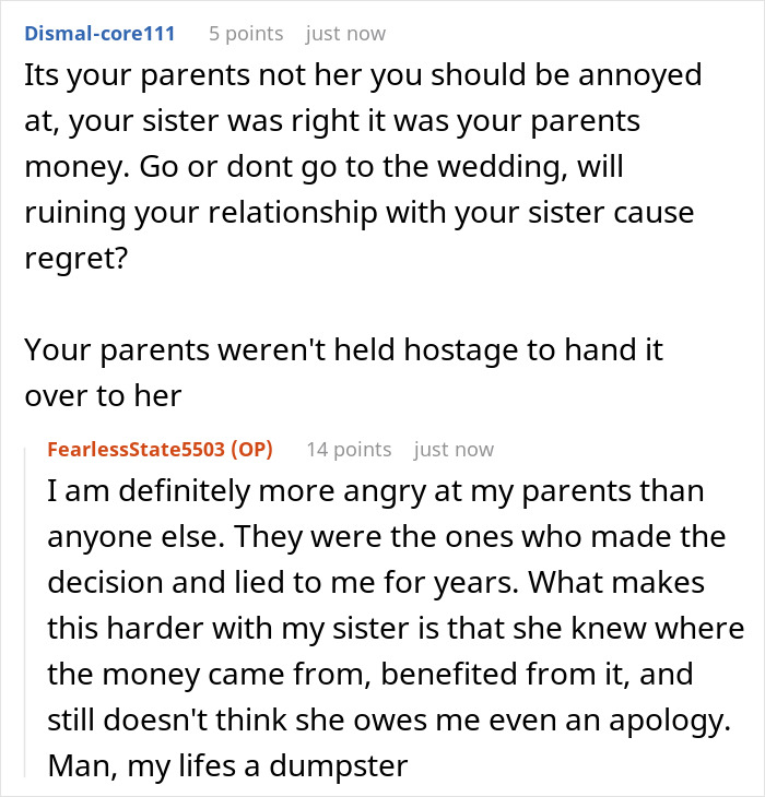 A woman expresses anger about her college fund being given to her sister, debating an apology and family conflict. A woman expresses anger about her college fund being given to her sister, debating an apology and family conflict.